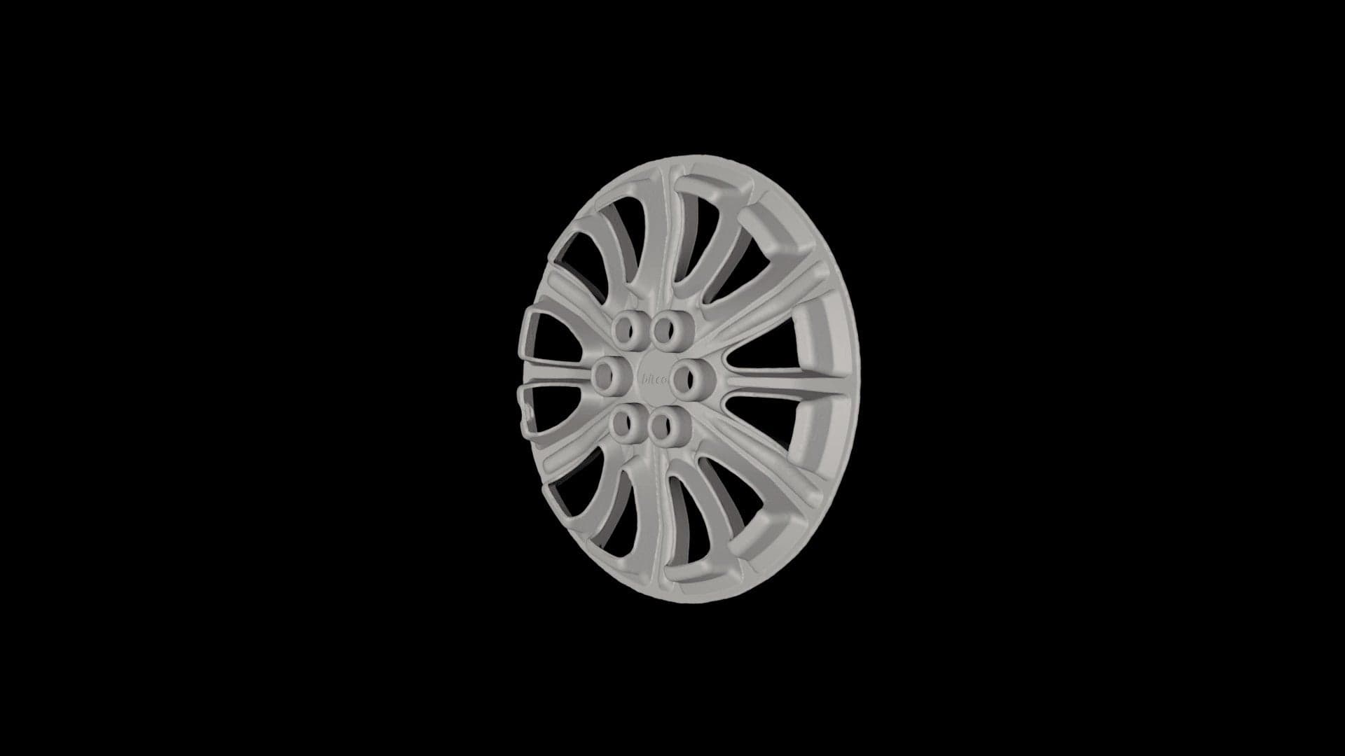 High-quality 3D model of a car hubcap with 0.1mm supreme accuracy created by MagicSwift Plus.