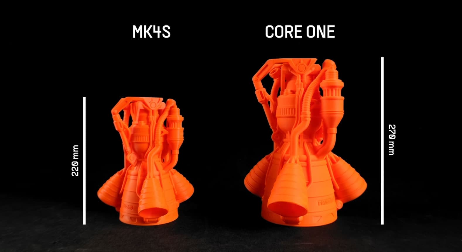 Size comparison CORE One+ vs open-frame with enclosure