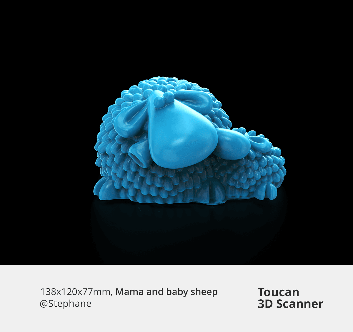 3D scanned model of mama and baby sheep figurines by Toucan 3D scanner.