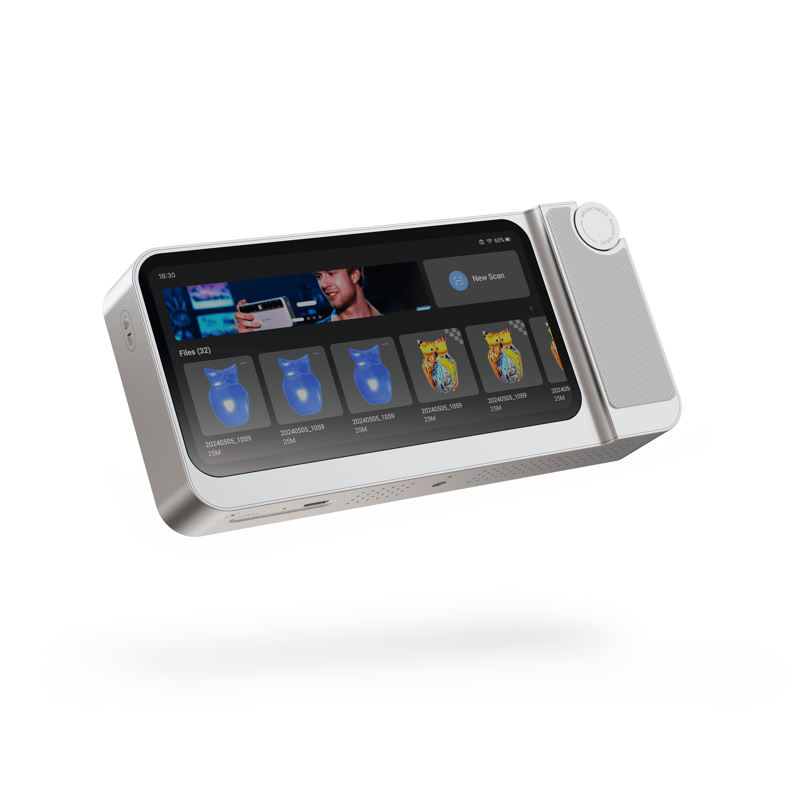 3DMakerpro Toucan all-in-one 3D scanner with HD touchscreen, 48MP RGB cameras, and 0.03mm scanning accuracy.