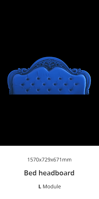 Large furniture bed headboard 3D scan captured with 3DMakerpro Turtle L Module.