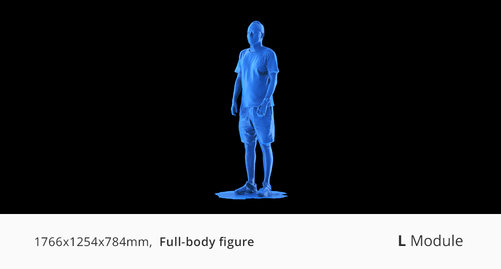 Human full-body figure 3D scan captured effortlessly with 3DMakerpro Turtle L Module.