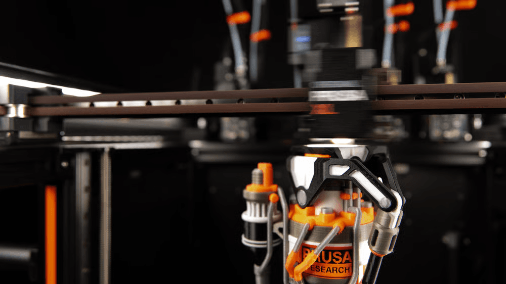 Prusa printer frame during a print